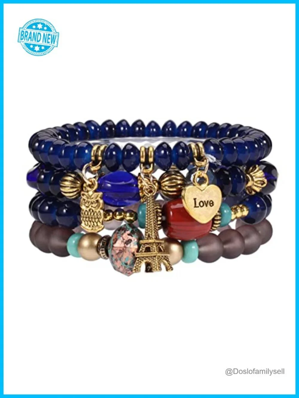 Bohemian Stretch Tassel Bracelet Set - Stackable Charm Chain Bracelets